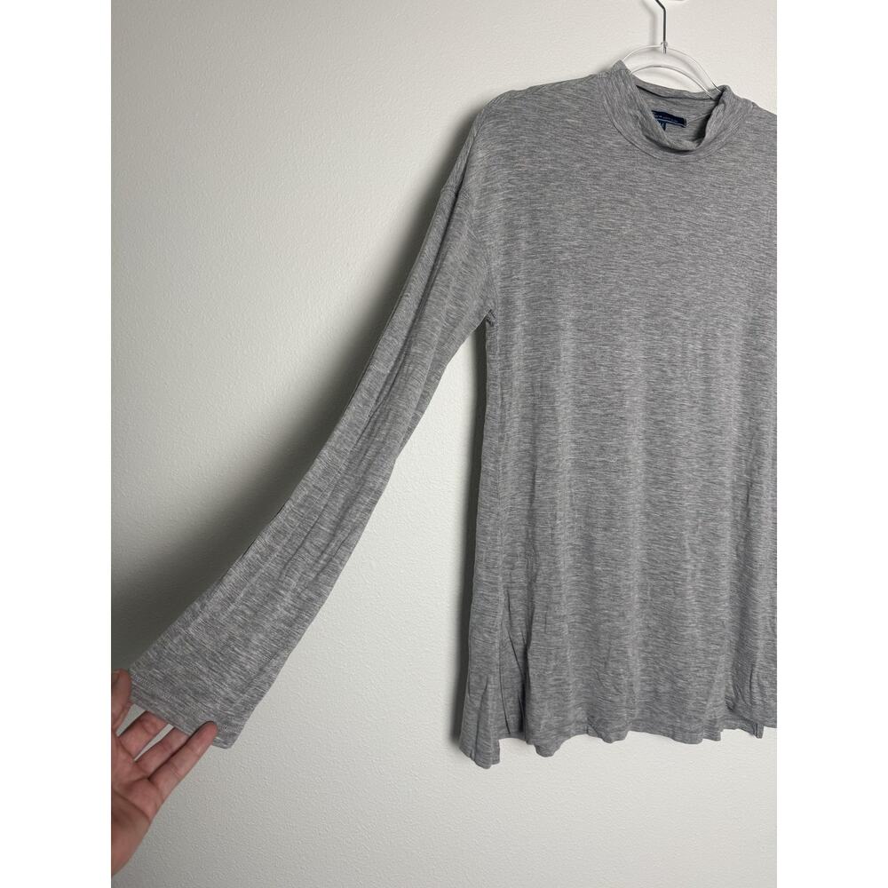 Shore Shirt Womens Medium Gray Modal Mock Neck Tunic Long Sleeve Stretch Top
